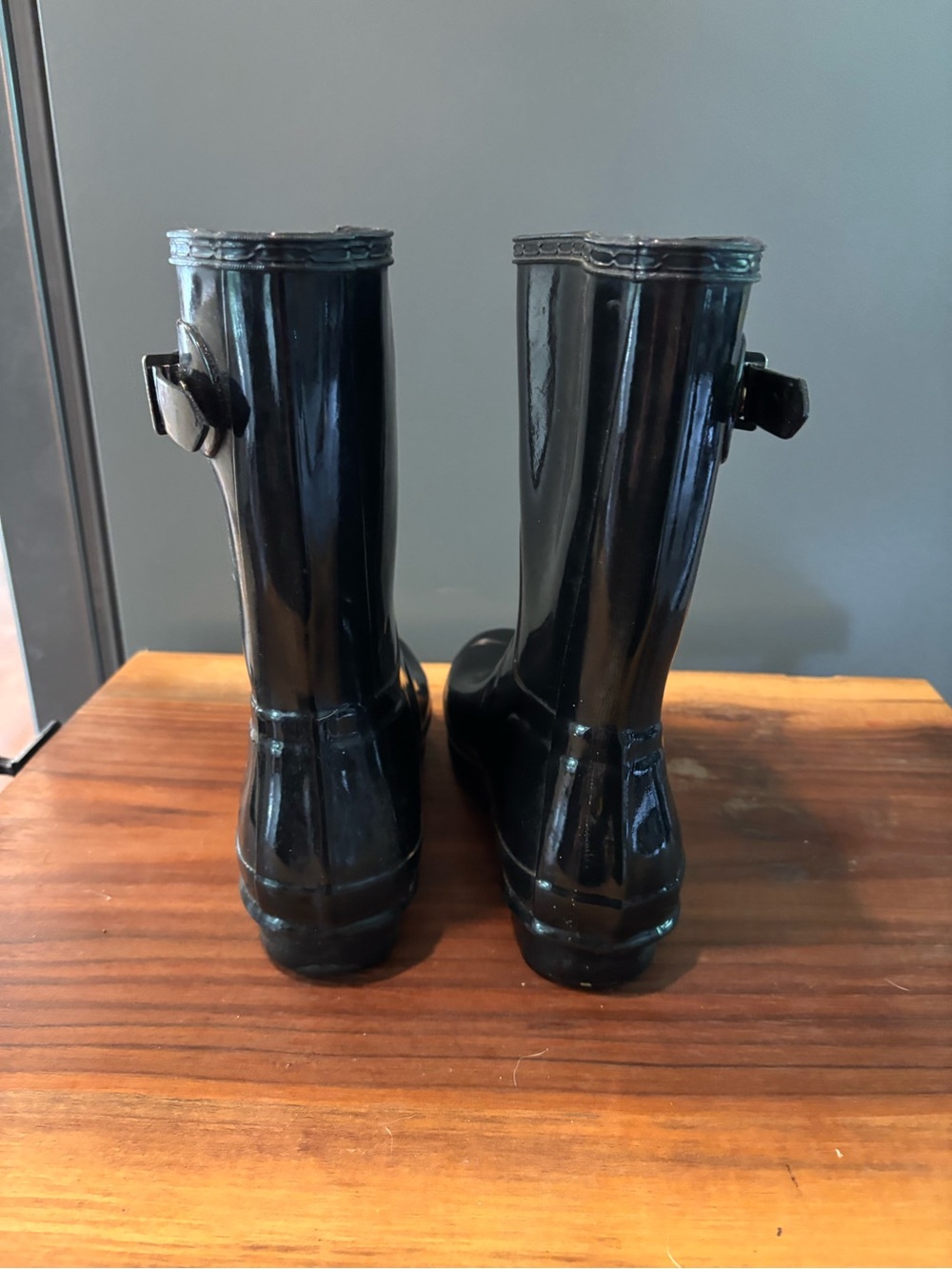 Hunter Glossy Black Mid-Calf Rain Boots - Picture 3 of 5